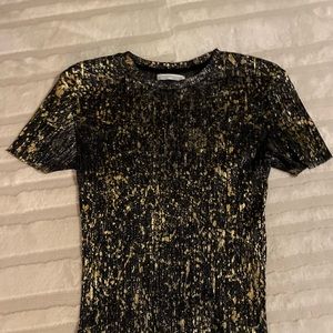 Zara navy blue and gold top